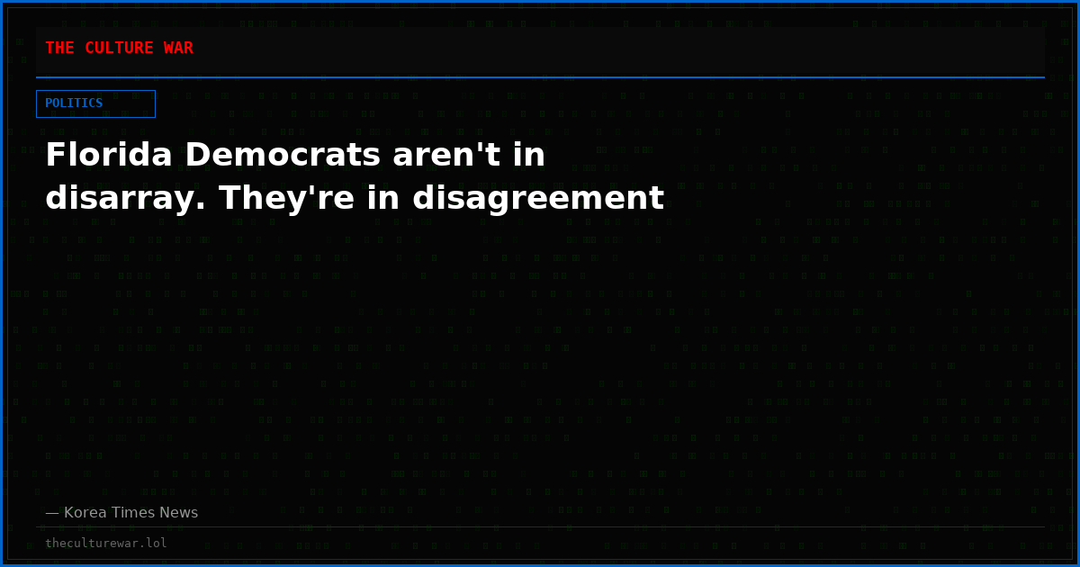 Florida Democrats aren't in disarray. They're in disagreement