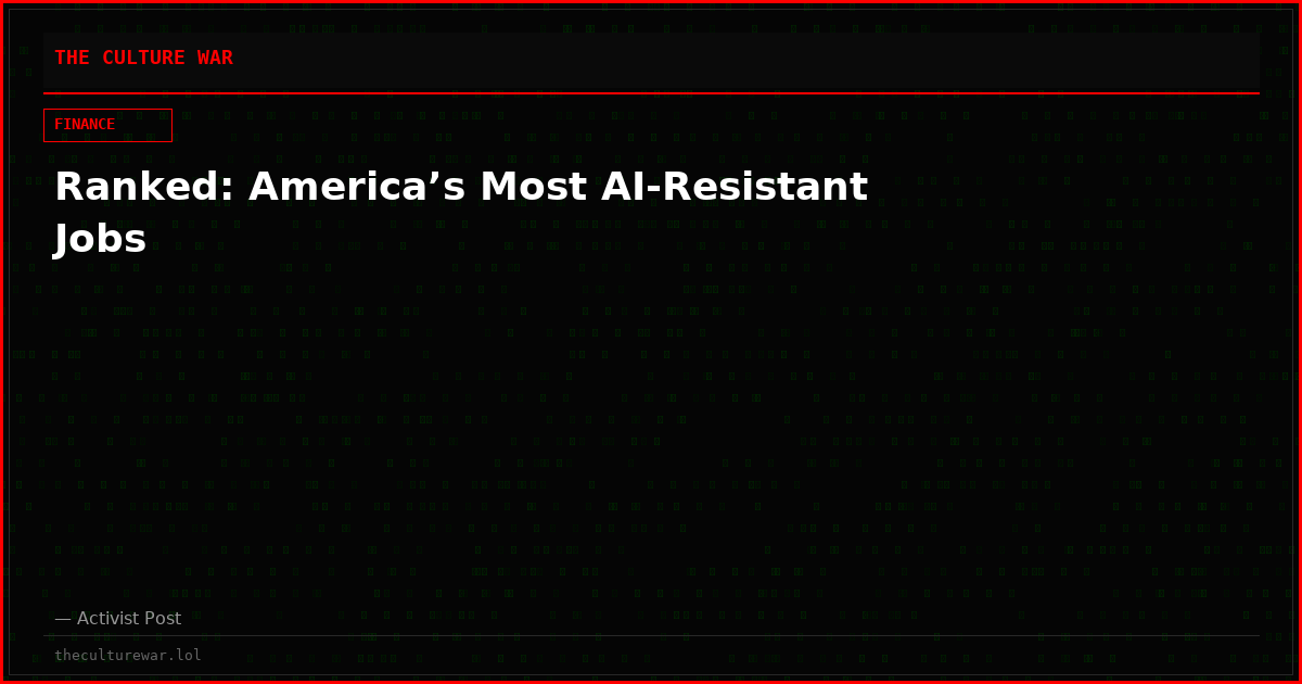 Ranked: America’s Most AI-Resistant Jobs