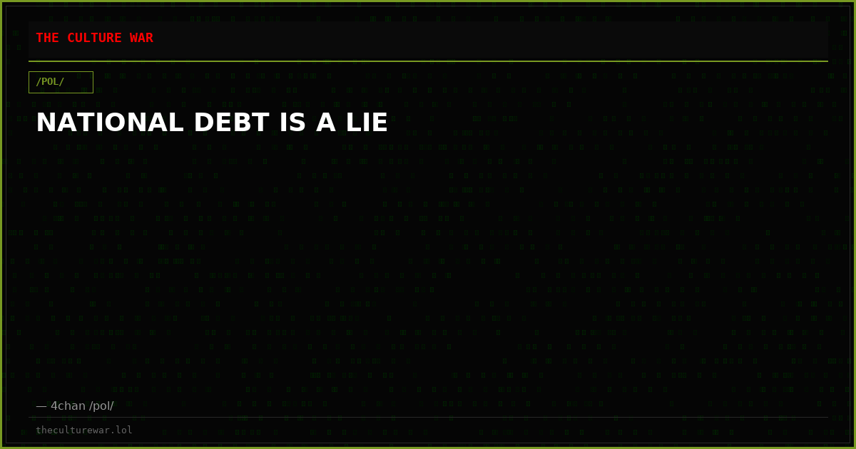 NATIONAL DEBT IS A LIE