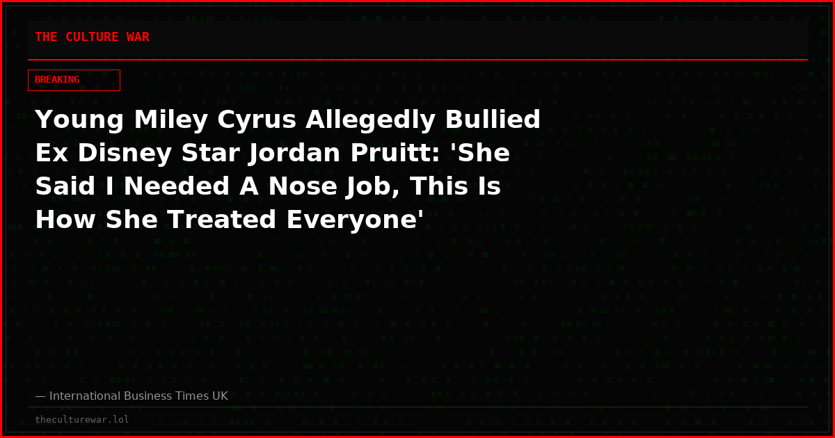 Young Miley Cyrus Allegedly Bullied Ex Disney Star Jordan Pruitt: 'She Said I Needed A Nose Job, This Is How She Treated Everyone'