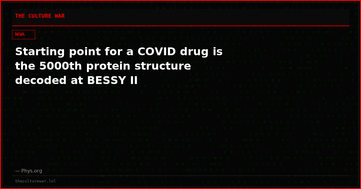 Starting point for a COVID drug is the 5000th protein structure decoded at BESSY II