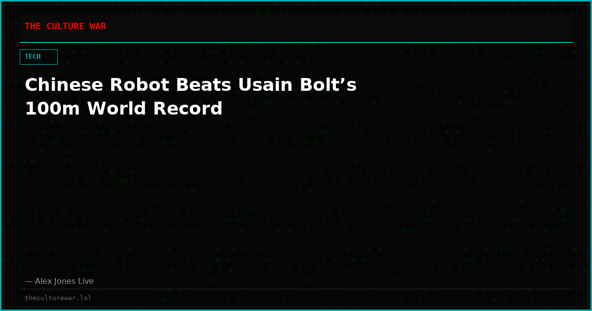 Chinese Robot Beats Usain Bolt’s 100m World Record
