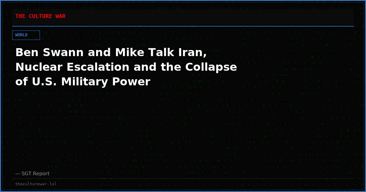 Ben Swann and Mike Talk Iran, Nuclear Escalation and the Collapse of U.S. Military Power
