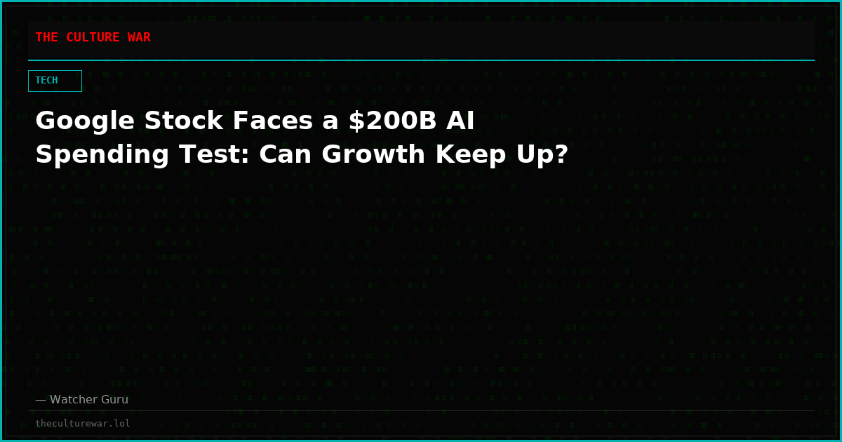 Google Stock Faces a $200B AI Spending Test: Can Growth Keep Up?