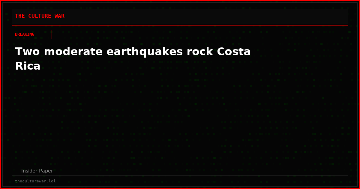 Two moderate earthquakes rock Costa Rica
