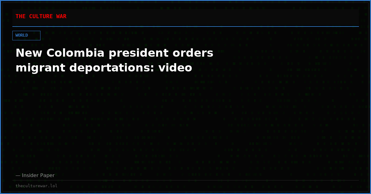 New Colombia president orders migrant deportations: video