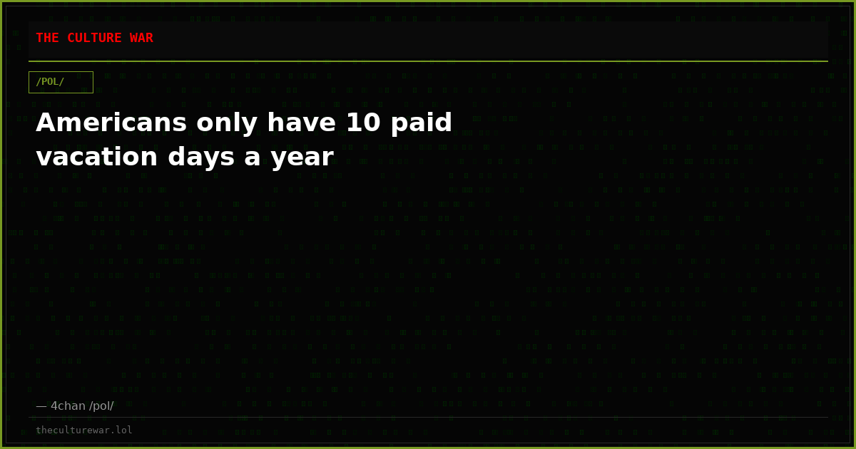 Americans only have 10 paid vacation days a year
