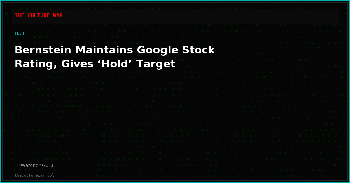Bernstein Maintains Google Stock Rating, Gives ‘Hold’ Target