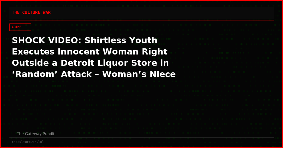 SHOCK VIDEO: Shirtless Youth Executes Innocent Woman Right Outside a Detroit Liquor Store in ‘Random’ Attack – Woman’s Niece Also Injured