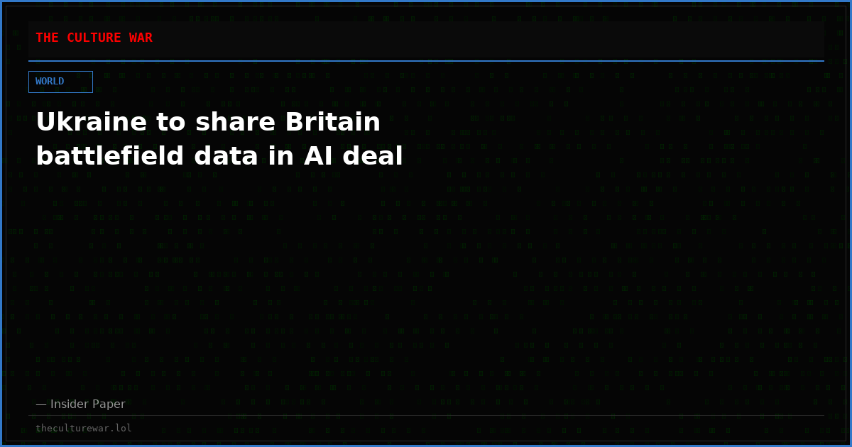 Ukraine to share Britain battlefield data in AI deal
