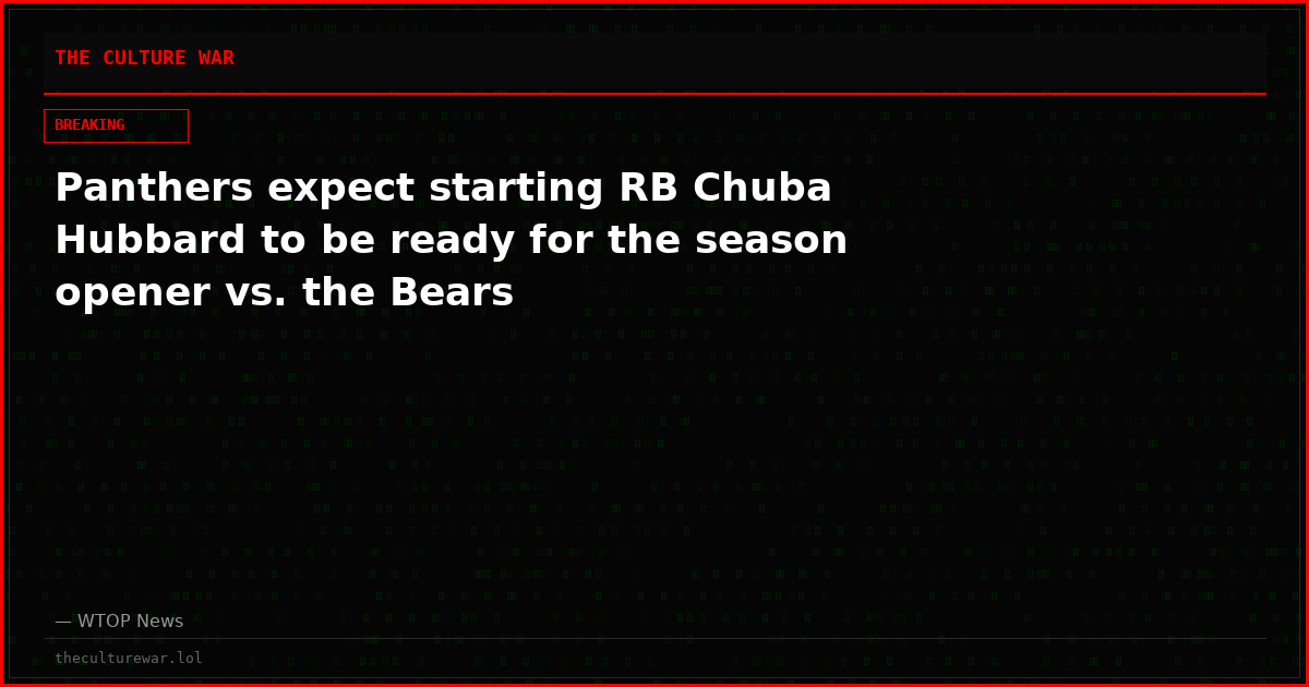 Panthers expect starting RB Chuba Hubbard to be ready for the season opener vs. the Bears