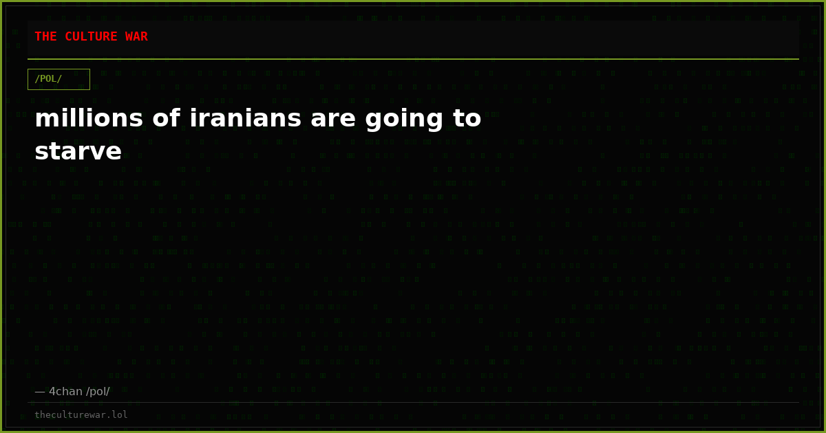 millions of iranians are going to starve