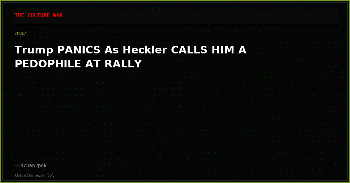 Trump PANICS As Heckler CALLS HIM A PEDOPHILE AT RALLY