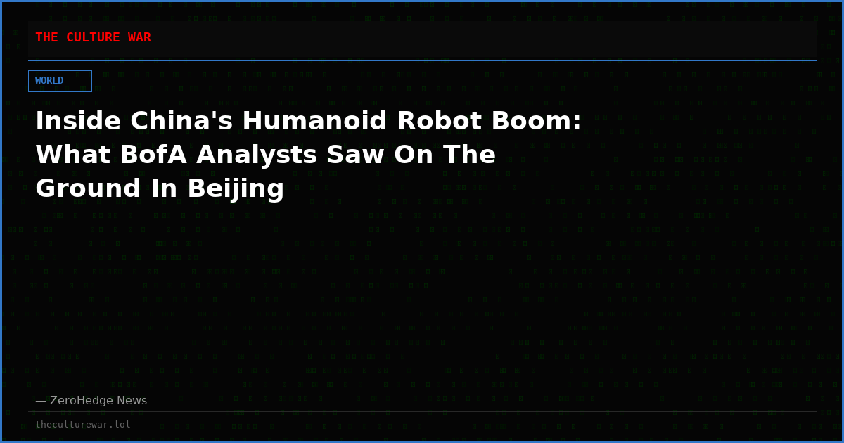 Inside China's Humanoid Robot Boom: What BofA Analysts Saw On The Ground In Beijing