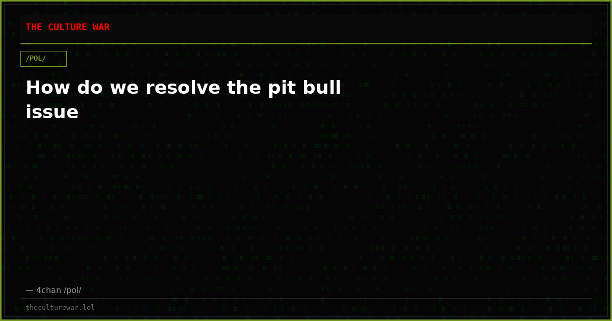 How do we resolve the pit bull issue