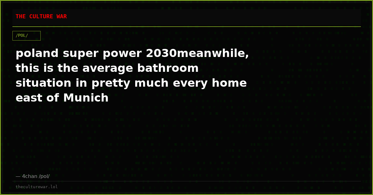 poland super power 2030meanwhile, this is the average bathroom situation in pretty much every home east of Munich