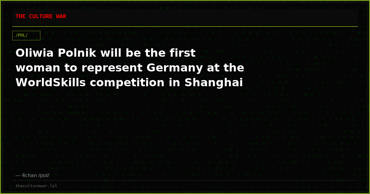 Oliwia Polnik will be the first woman to represent Germany at the WorldSkills competition in Shanghai