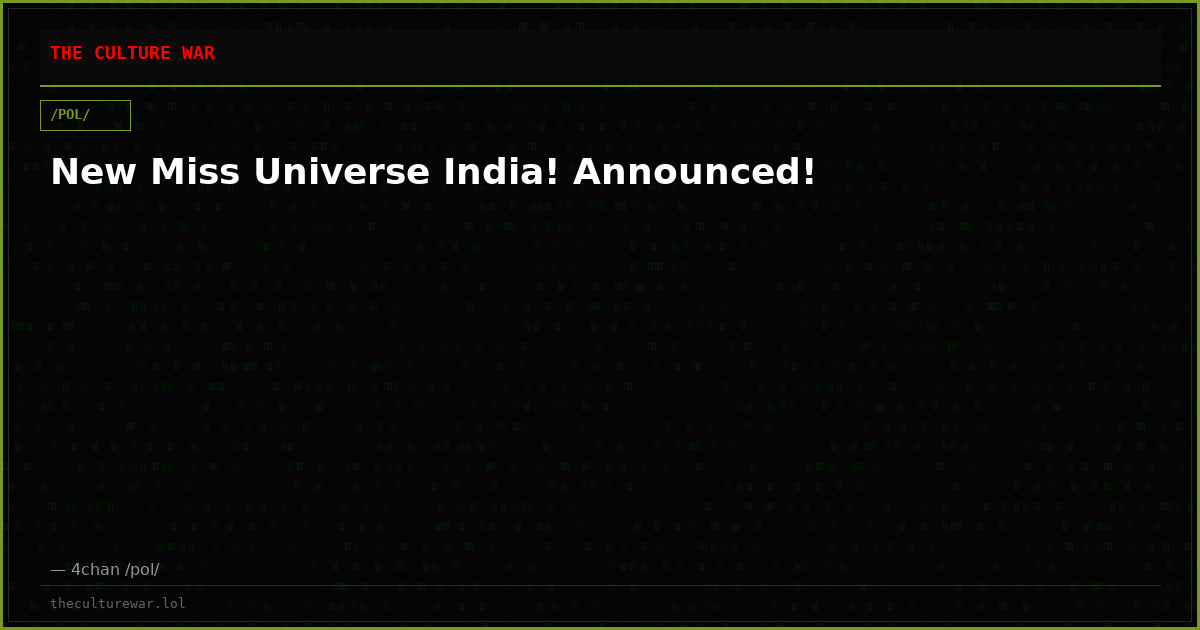 New Miss Universe India! Announced!