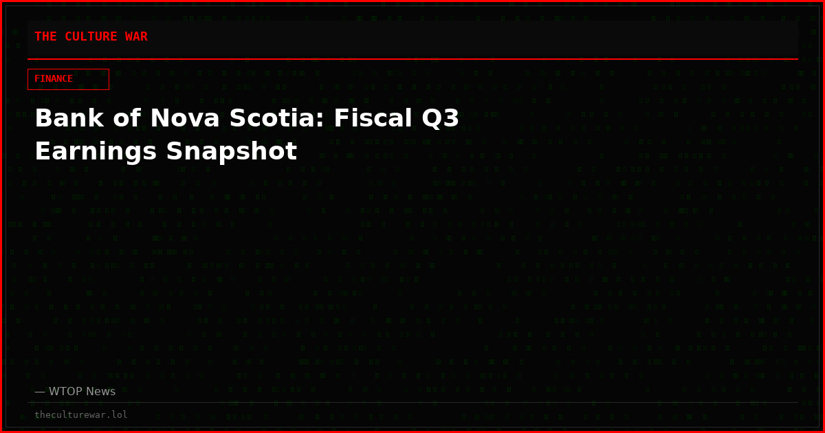 Bank of Nova Scotia: Fiscal Q3 Earnings Snapshot