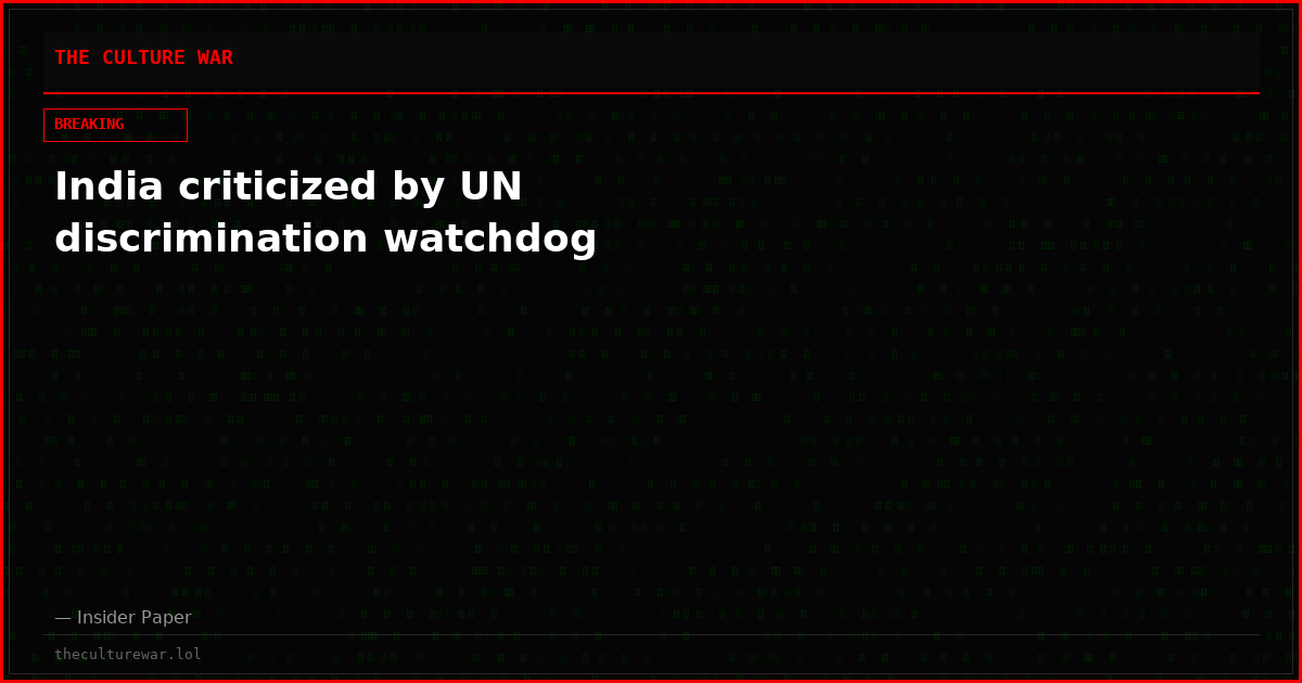 India criticized by UN discrimination watchdog