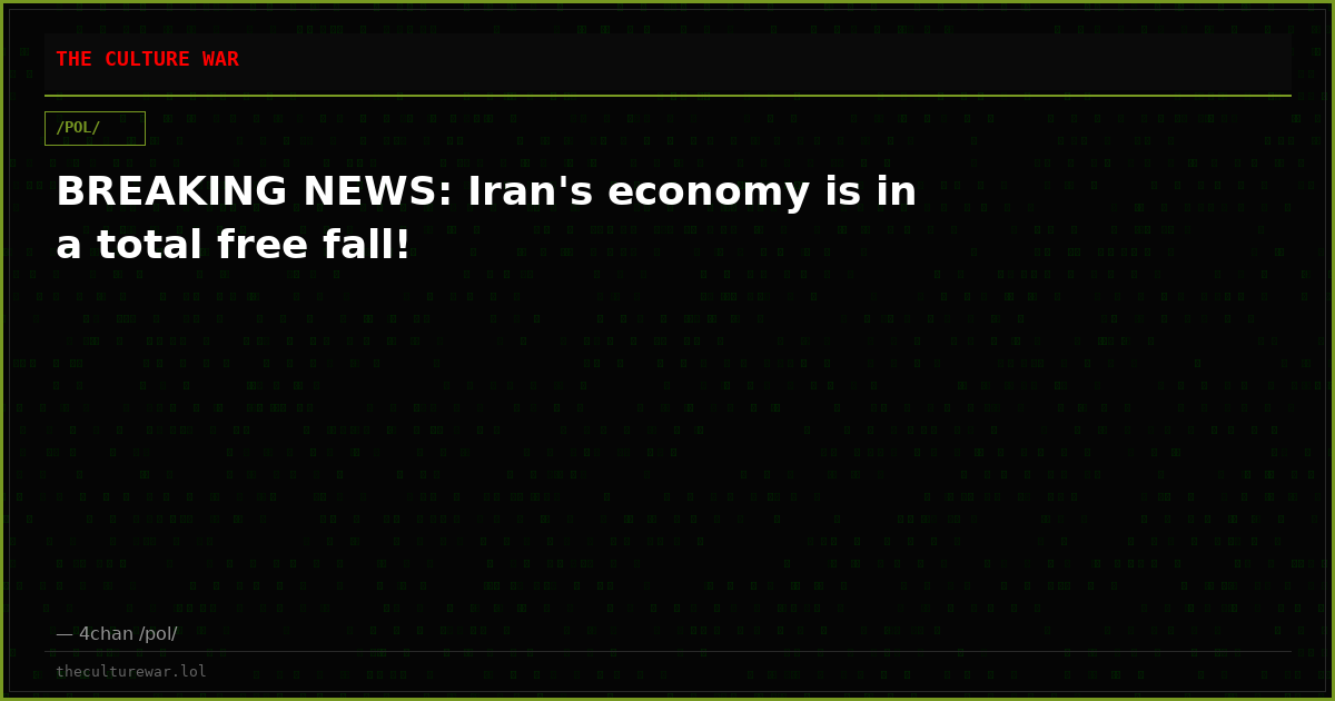 BREAKING NEWS: Iran's economy is in a total free fall!