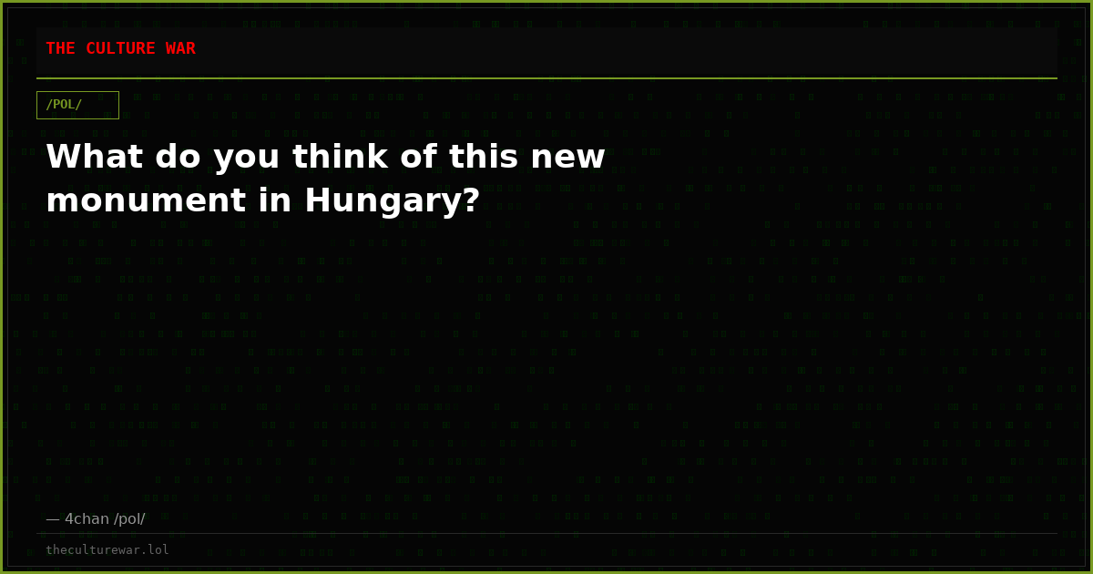 What do you think of this new monument in Hungary?