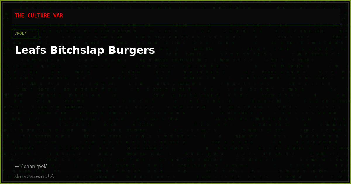 Leafs Bitchslap Burgers