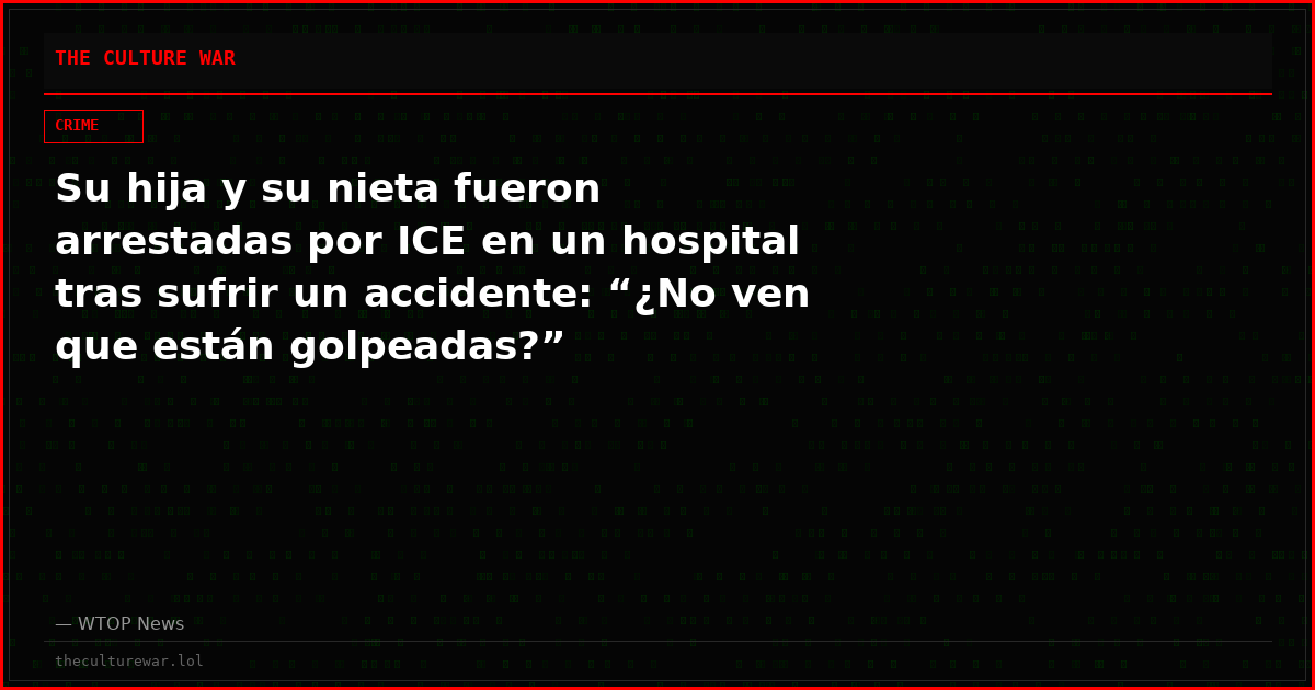 Su hija y su nieta fueron arrestadas por ICE en un hospital tras sufrir un accidente: “¿No ven que están golpeadas?”