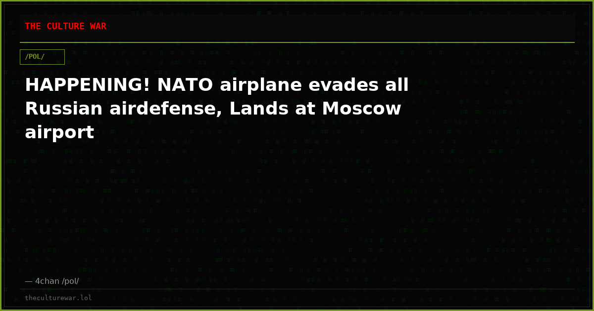 HAPPENING! NATO airplane evades all Russian airdefense, Lands at Moscow airport