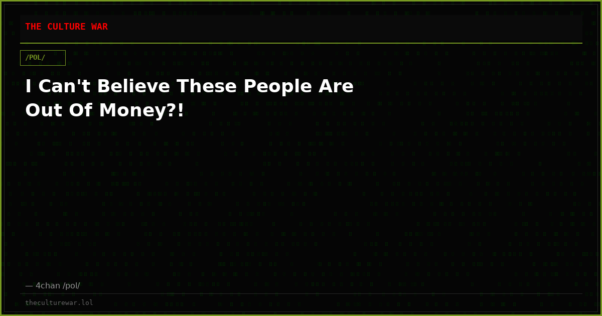 I Can't Believe These People Are Out Of Money?!
