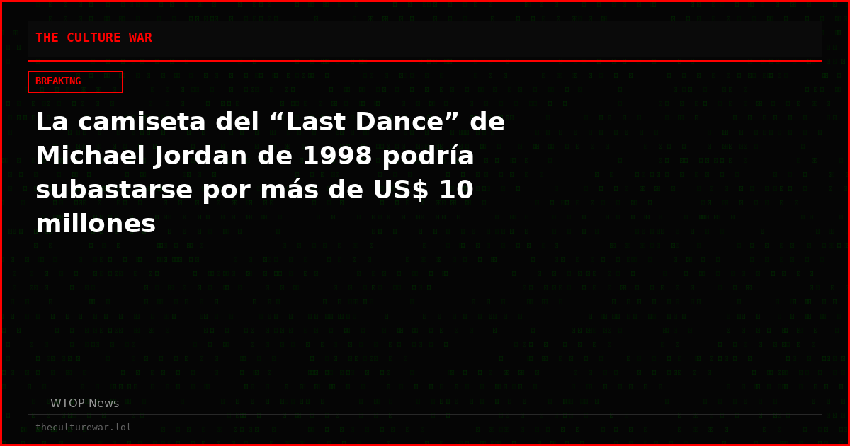 La camiseta del “Last Dance” de Michael Jordan de 1998 podría subastarse por más de US$ 10 millones