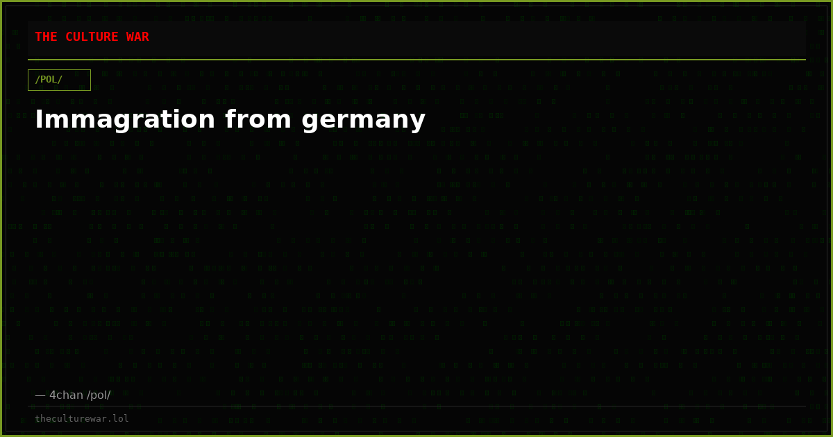 Immagration from germany