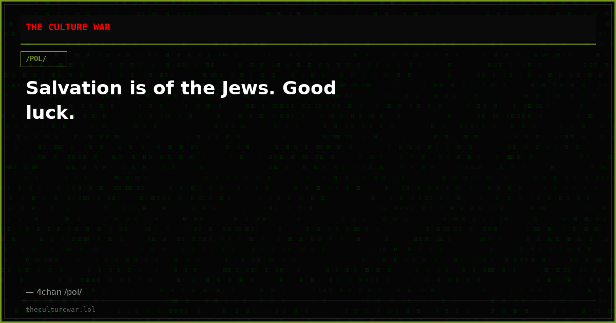 Salvation is of the Jews. Good luck.