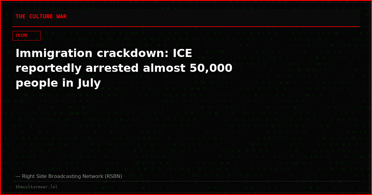 Immigration crackdown: ICE reportedly arrested almost 50,000 people in July
