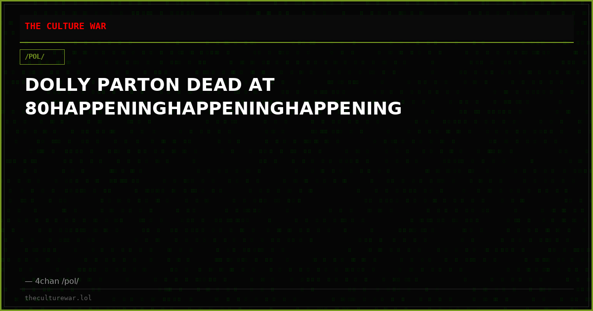 DOLLY PARTON DEAD AT 80HAPPENINGHAPPENINGHAPPENING