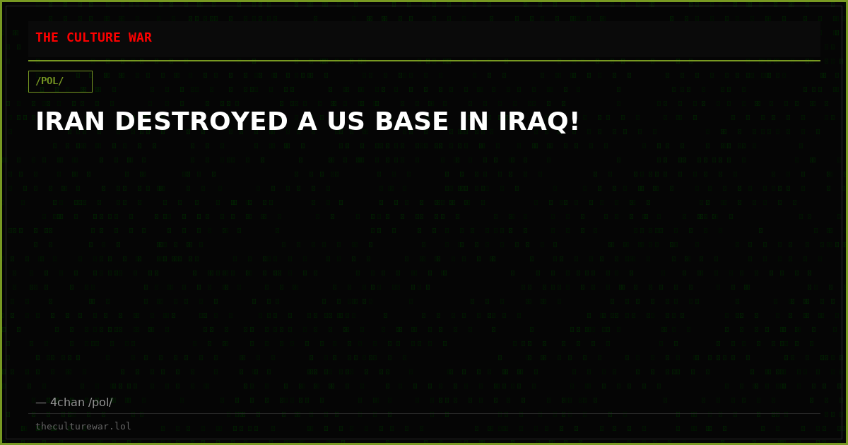 IRAN DESTROYED A US BASE IN IRAQ!