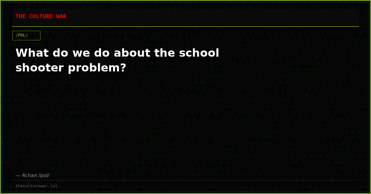 What do we do about the school shooter problem?