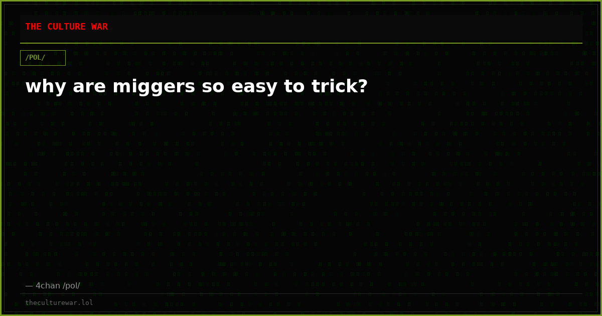 why are miggers so easy to trick?