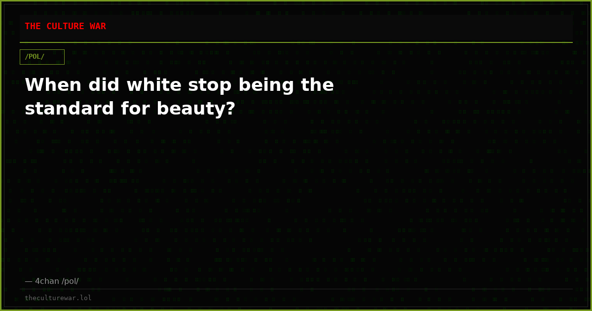 When did white stop being the standard for beauty?