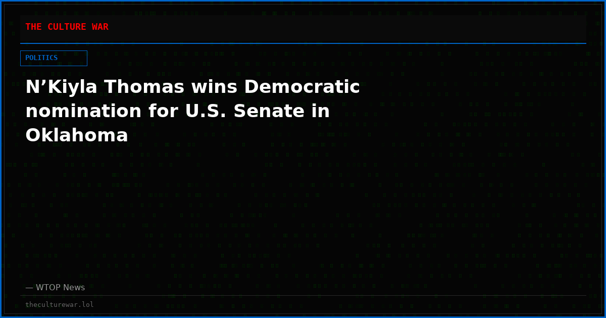 N’Kiyla Thomas wins Democratic nomination for U.S. Senate in Oklahoma