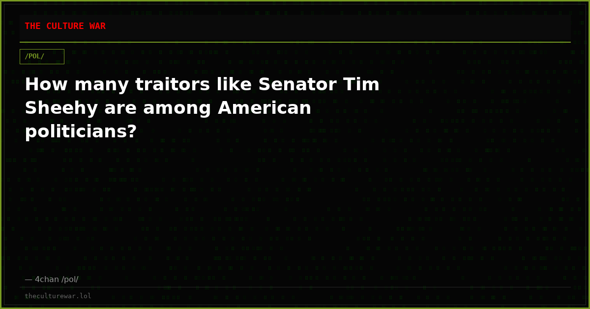 How many traitors like Senator Tim Sheehy are among American politicians?