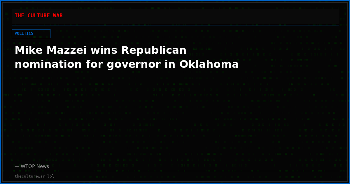 Mike Mazzei wins Republican nomination for governor in Oklahoma