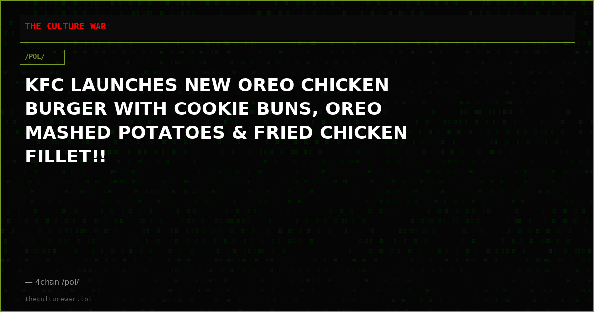 KFC LAUNCHES NEW OREO CHICKEN BURGER WITH COOKIE BUNS, OREO MASHED POTATOES & FRIED CHICKEN FILLET!!