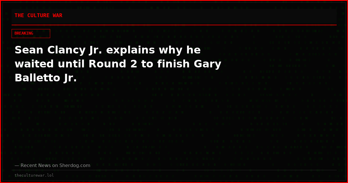 Sean Clancy Jr. explains why he waited until Round 2 to finish Gary Balletto Jr.