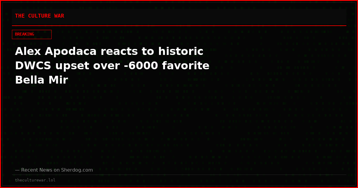 Alex Apodaca reacts to historic DWCS upset over -6000 favorite Bella Mir