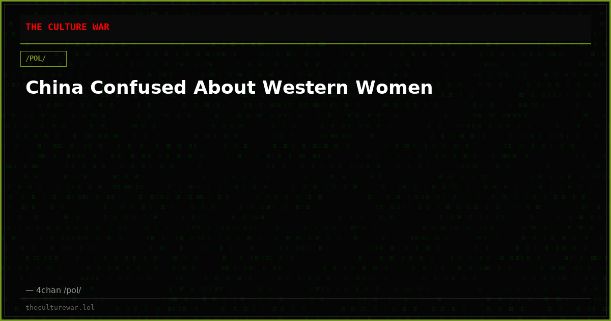 China Confused About Western Women