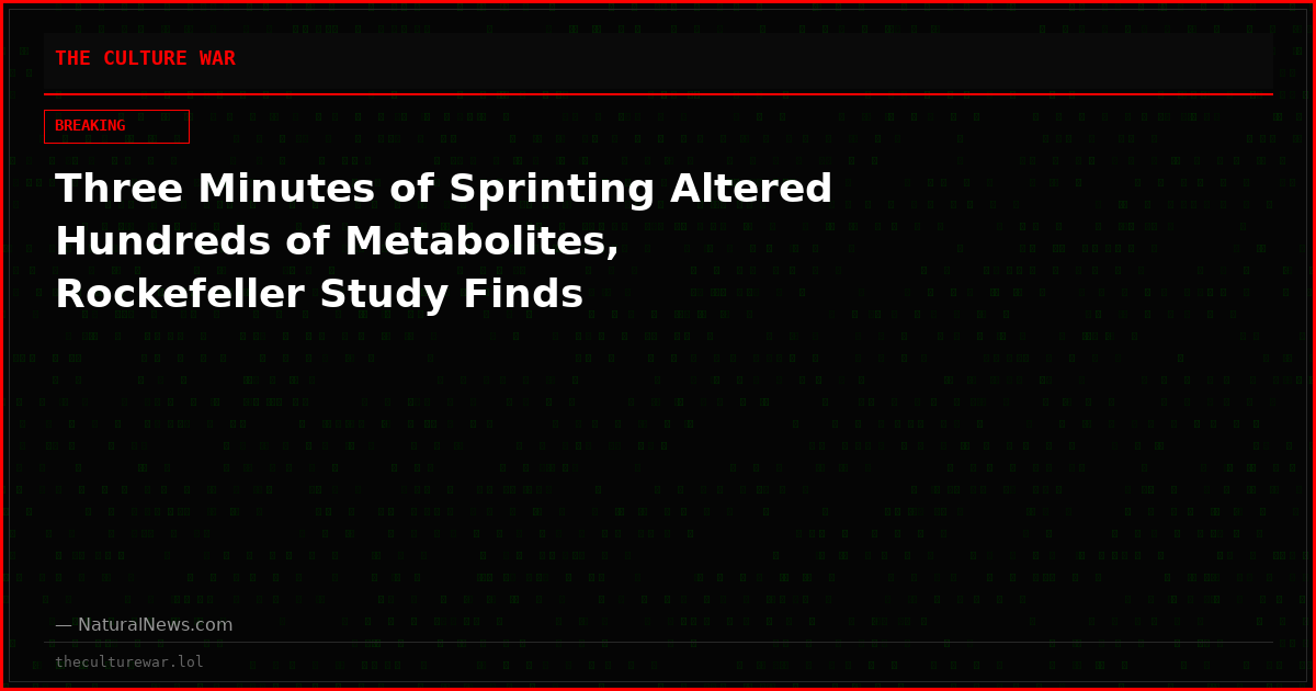 Three Minutes of Sprinting Altered Hundreds of Metabolites, Rockefeller Study Finds