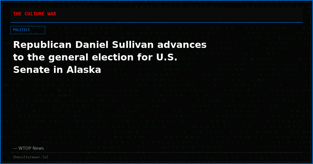 Republican Daniel Sullivan advances to the general election for U.S. Senate in Alaska