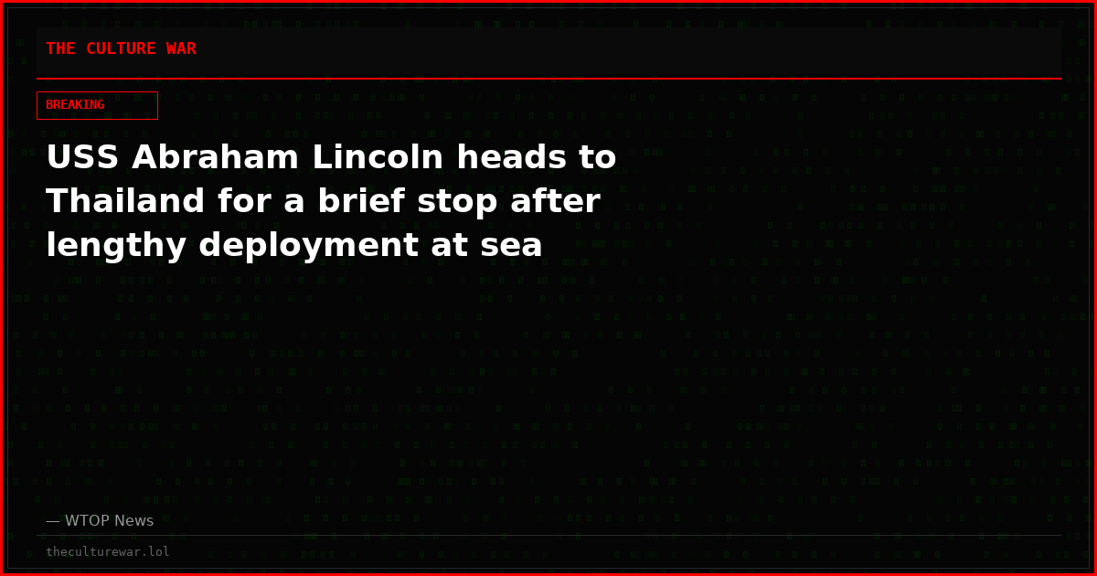 USS Abraham Lincoln heads to Thailand for a brief stop after lengthy deployment at sea