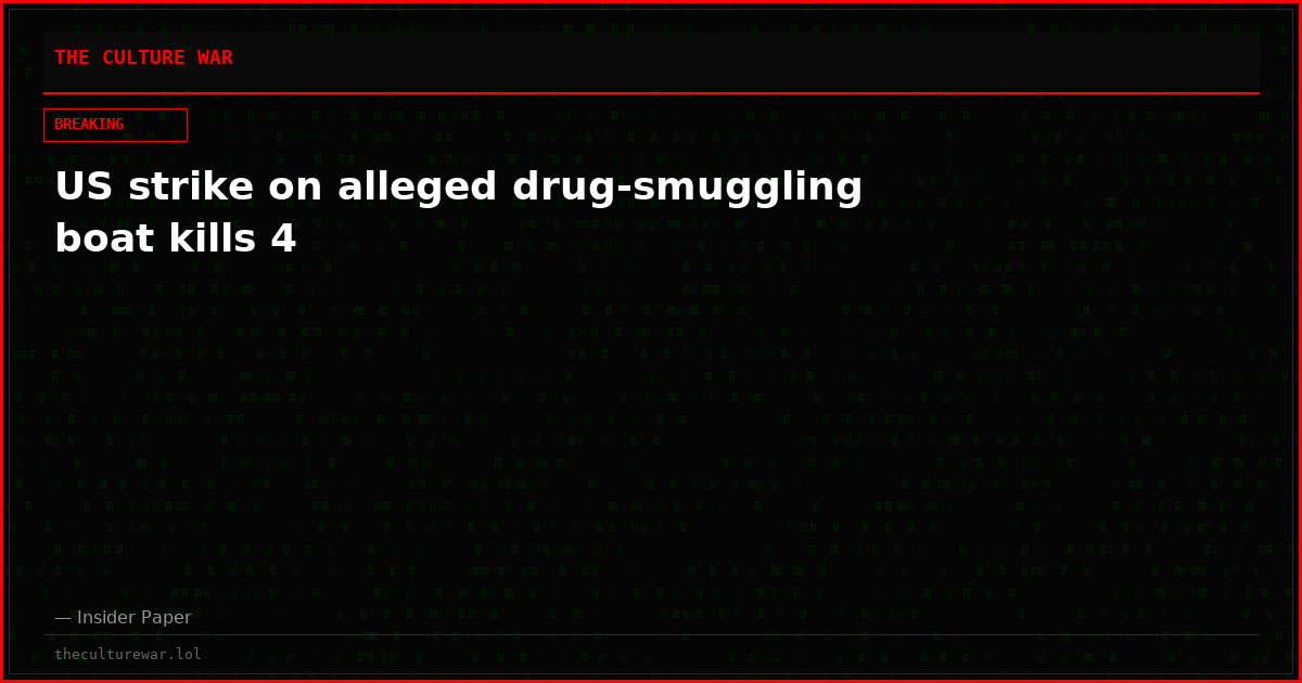 US strike on alleged drug-smuggling boat kills 4